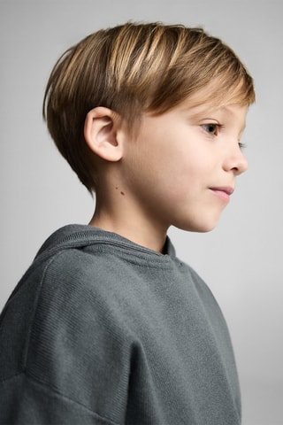 Pull-over maille capuche - Vert