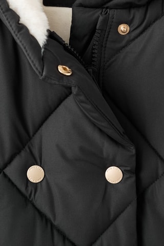 Anorak long fausse fourrure intérieur - Noir