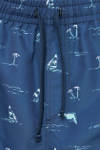 Maillot de bain imprimé palmiers - Bleu