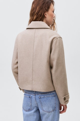 Manteau drap de  laine - Écru