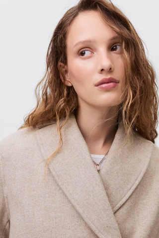 Manteau drap de  laine - Écru