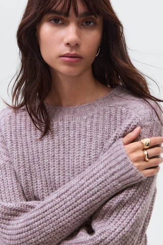 Pull grosses mailles - Marron clair