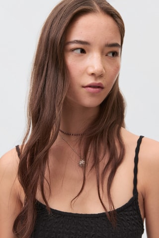 Robe froncée bretelles - Noir