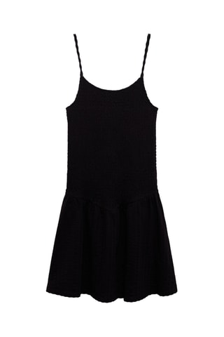 Robe froncée bretelles - Noir