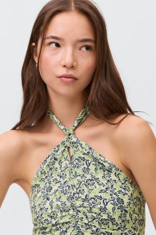 Robe à emmanchures américaines imprimé fleuri - Vert clair