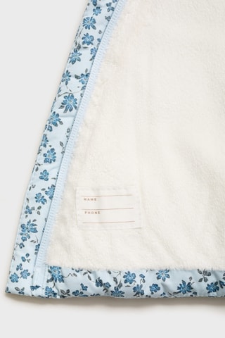 Anorak en imprimé fleuri imitation fourrure - Bleu