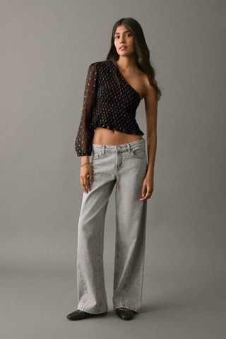 Top asymétrique Lurex - Noir