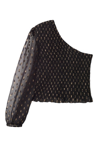Top asymétrique Lurex - Noir