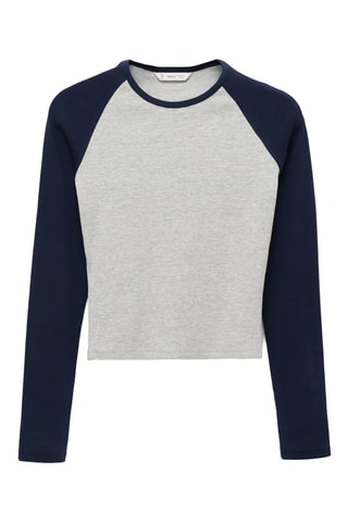 T-shirt bicolore - Gris clair