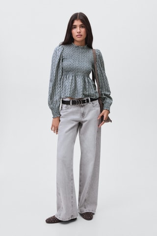 Blouse en imprimé floral - Gris