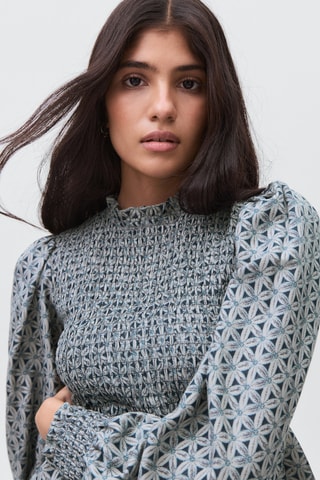 Blouse en imprimé floral - Gris