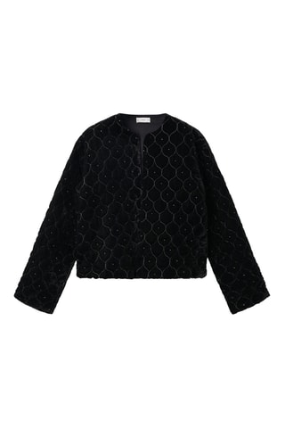 Veste velours perlée - Noir