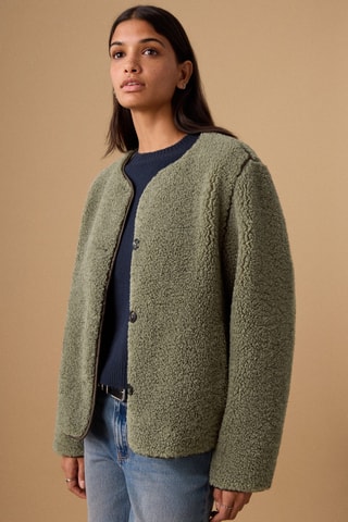 Veste moutonnée - Vert