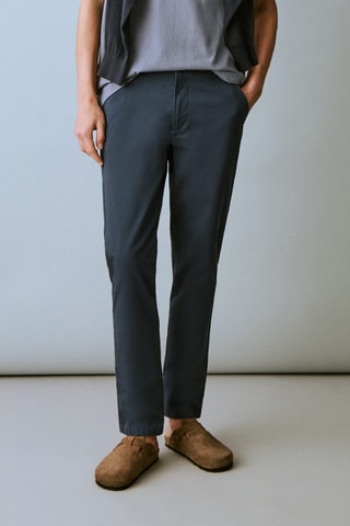 Pantalon chino élastique - Bleu marine