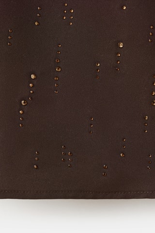 Top lingerie avec perles - Marron