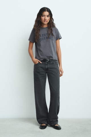 T-shirt message strass - Anthracite