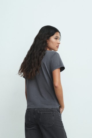 T-shirt message strass - Anthracite