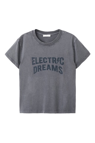 T-shirt message strass - Anthracite