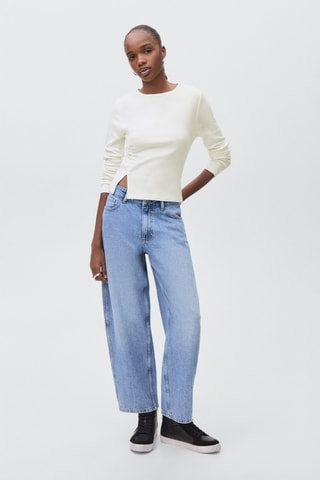 T-shirt froncé coton - Blanc