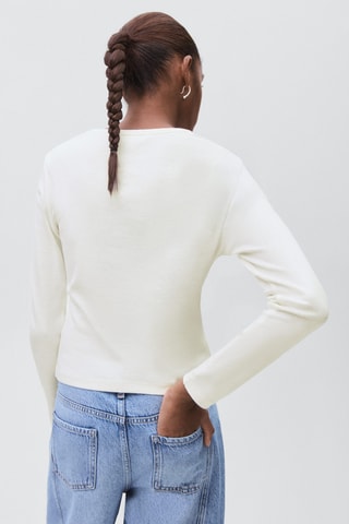 T-shirt froncé coton - Blanc