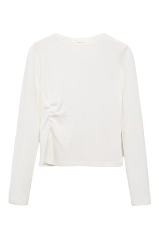 T-shirt froncé coton - Blanc