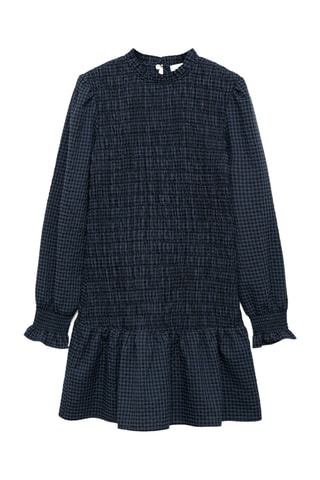 Robe à carreaux froncée - Noir