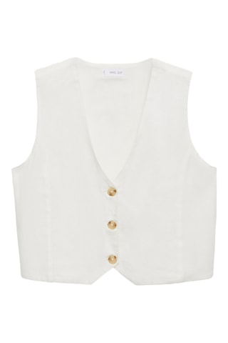 Gilet lin - Blanc