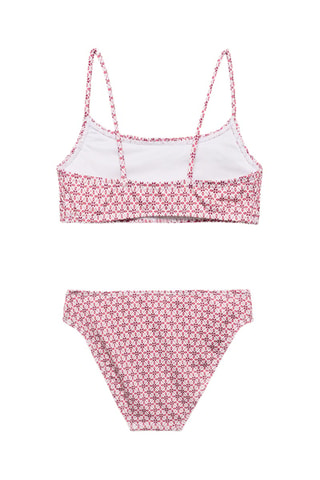 Bikini froncé à fleurs - Orange