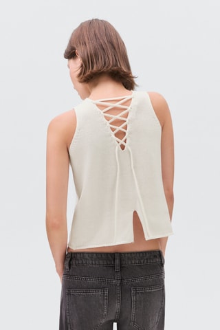 Top maille cordon - Blanc