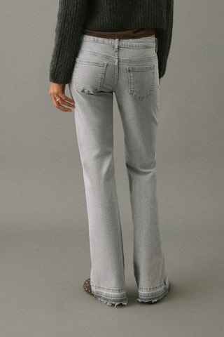 Jean flare taille basse - Gris