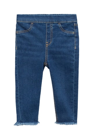 Jean skinny revers effilochés - Bleu marine