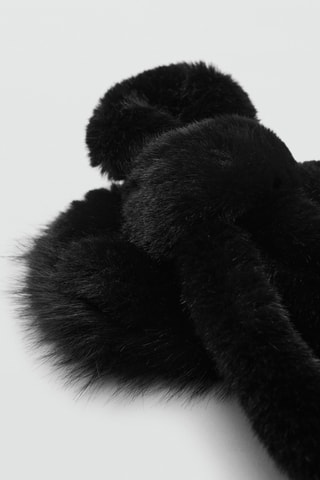 Écharpe imitation fourrure - Noir
