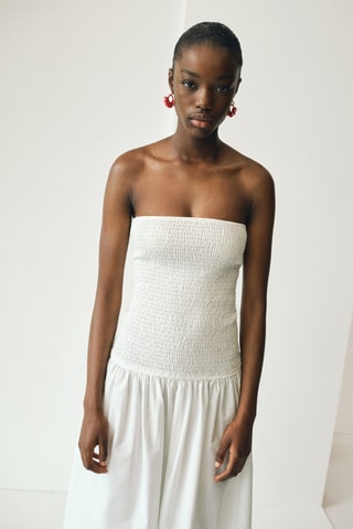 Maxi robe bustier - Blanc