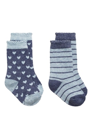 Pack 2 paires de chaussettes imprimées - Bleu