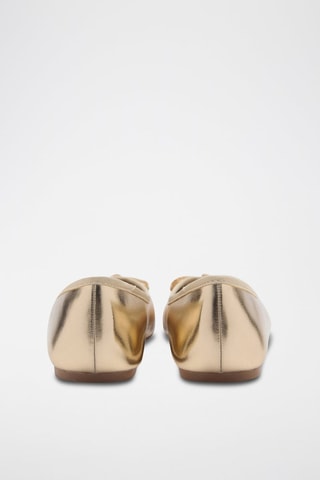 Ballerines métallisées nœud - Doré