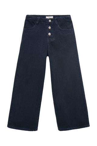 Jean style jupe-culotte boutons - Bleu marine