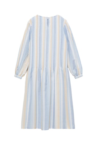 Robe froncée rayures - Bleu