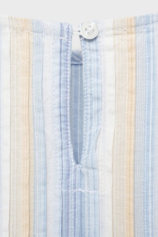 Robe froncée rayures - Bleu