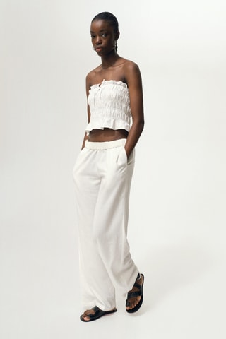 Crop top brodé - Blanc