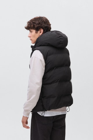 Gilet matelassé à capuche - Noir