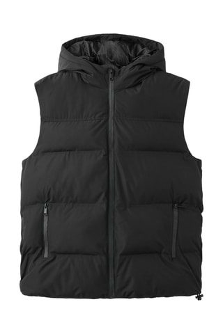 Gilet matelassé à capuche - Noir