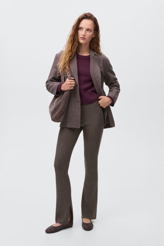 Pantalon côtelé évasé - Marron