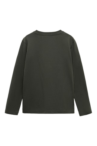 T-shirt manches longues poche - Vert foncé