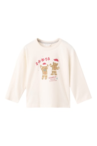 T-shirt imprimé Noël - Écru