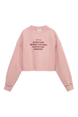 Sweater message imprimé - Rose