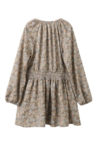 Robe froncée à fleurs - Vert