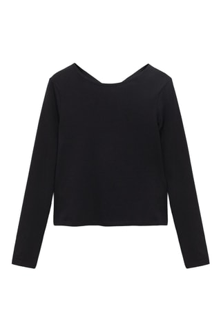 T-shirt ouverture au dos - Noir