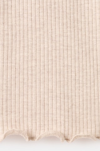 T-shirt côtelé col roulé - Beige