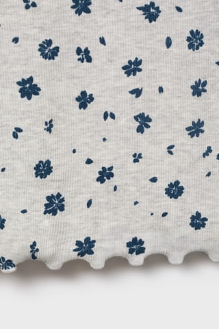 T-shirt imprimé fleuri - Gris clair