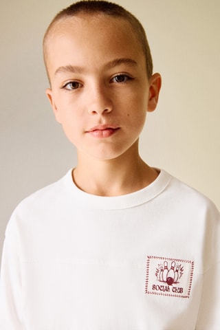 T-shirt coton imprimé - Blanc